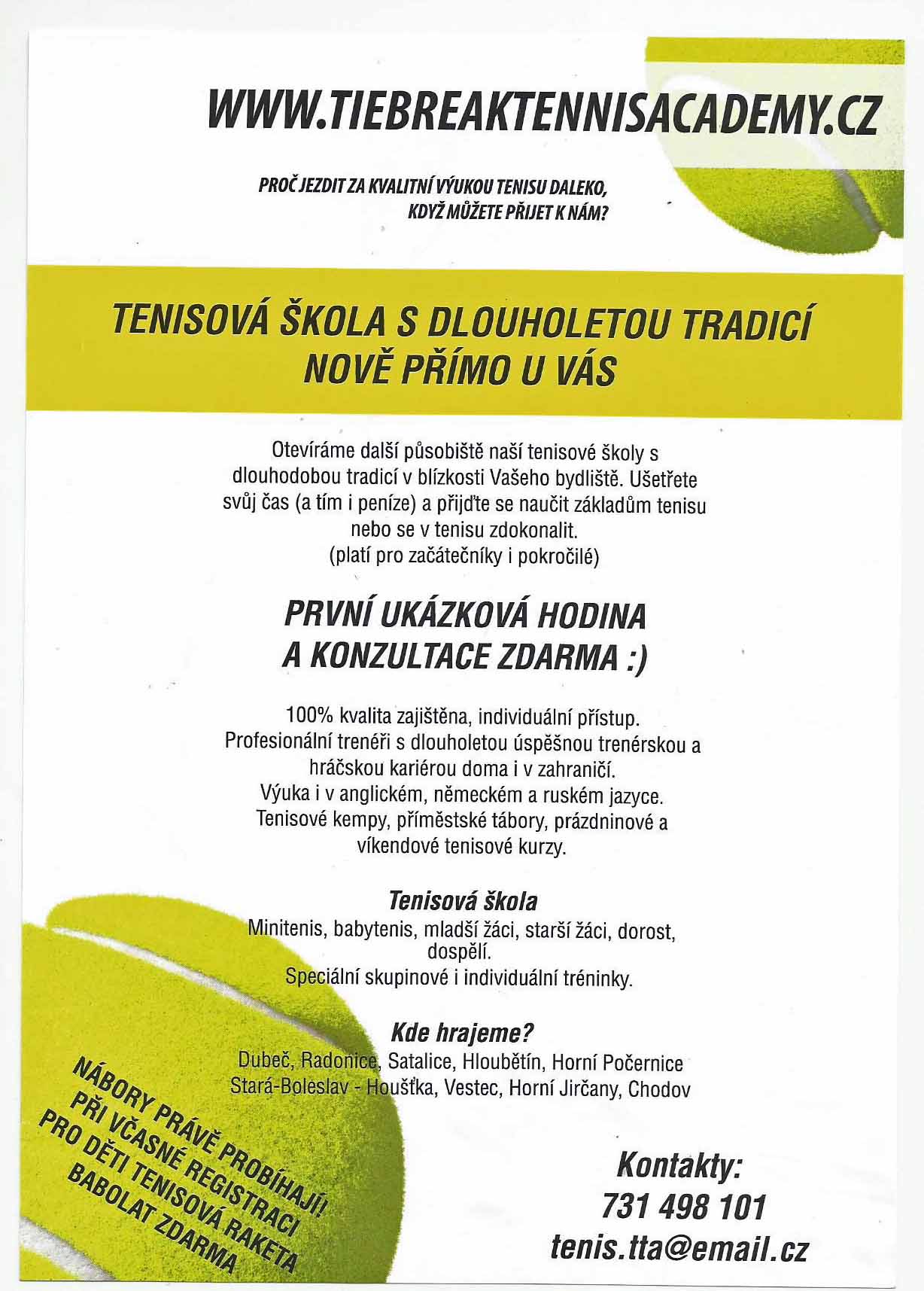 Chcete se naučit hrát tenis?