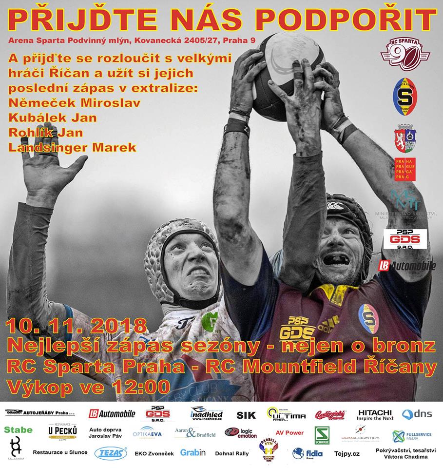 Rozhodnuto: RC Sparta Praha po rozhodnutí komise hraje o 3.místo